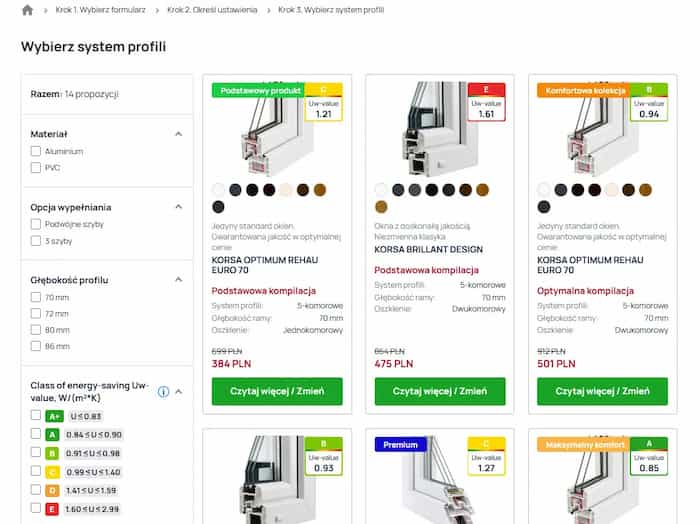 Krok 3 - Wyb&oacute;r rozmiar&oacute;w