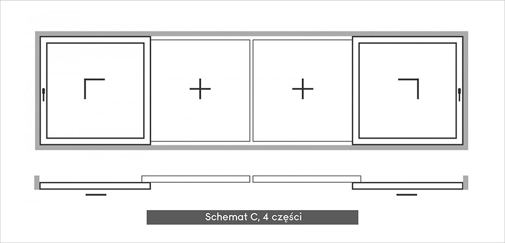 Schemat C otwierania drzwi tarasowych (4 części)
