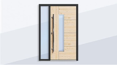 Uși de intrare moderne cu panou decorativ