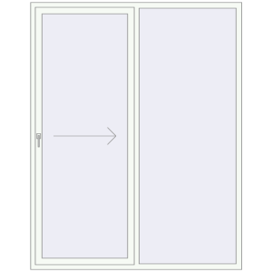 Buy Sliding patio doors 1870x2350 mm REHAU SYNEGO SLIDE RAL 9016 Traffic white two-sided