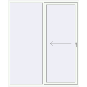 Buy Sliding patio doors 1850x2225 mm PATIO DOOR REHAU SYNEGO RAL 9016 Traffic white two-sided