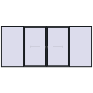 Buy Sliding patio doors 4850x2200 mm PATIO DOOR REHAU SYNEGO BLACK_COOL_110L-2 two-sided