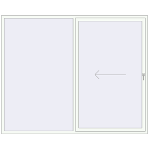 Buy Sliding patio doors 2600x2100 mm REHAU SYNEGO SLIDE RAL 9016 Traffic white two-sided