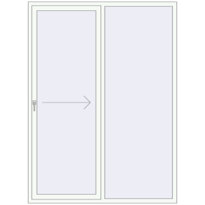 Buy Sliding patio doors 1700x2300 mm PATIO DOOR REHAU BRILLANT DESIGN RAL 9016 Traffic white two-sided
