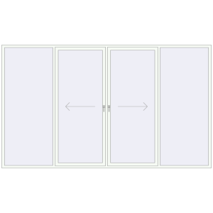Buy Sliding patio doors 3900x2300 mm PATIO DOOR REHAU BRILLANT DESIGN RAL 9016 Traffic white two-sided