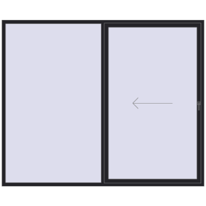 Buy Sliding patio doors 2800x2300 mm REHAU SYNEGO SLIDE BLACK_ULTI-MATT two-sided