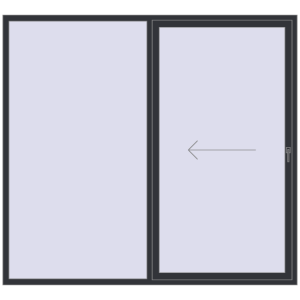 Buy Sliding patio doors 2400x2200 mm REHAU GENEO HST ANTHRACITE_GREY_STRUKTURAL two-sided