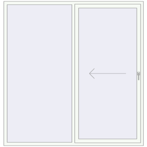 Buy Sliding patio doors 2100x2170 mm REHAU GENEO HST RAL 9016 Traffic white two-sided