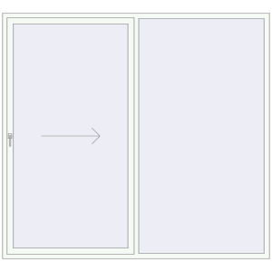 Buy Sliding patio doors 2500x2300 mm PATIO DOOR REHAU BRILLANT DESIGN RAL 9016 Traffic white two-sided