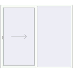 Buy Sliding patio doors 2600x2300 mm REHAU GENEO HST RAL 9016 Traffic white two-sided