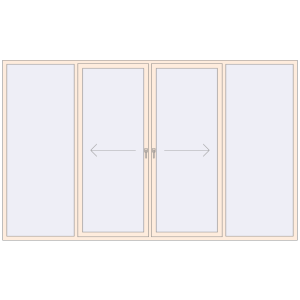 Buy Sliding patio doors 3600x2200 mm PATIO DOOR REHAU BRILLANT DESIGN CREAME_WHITE_50L-2 two-sided