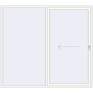 Buy Sliding patio doors 2440x2155 mm REHAU SYNEGO SLIDE RAL 9016 Traffic white two-sided