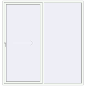 Buy Sliding patio doors 2200x2300 mm PATIO DOOR REHAU SYNEGO RAL 9016 Traffic white two-sided