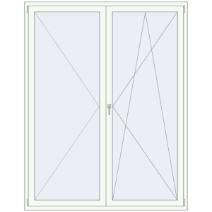 Buy Balcony doors 1800x2300 mm BALCONY DOOR REHAU EURO 70 RAL 9016 Traffic white two-sided