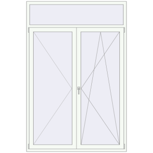 Buy Balcony doors 1600x2400 mm BALCONY DOOR REHAU SYNEGO RAL 9016 Traffic white two-sided