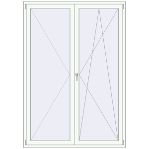 Buy Balcony doors 1600x2300 mm BALCONY DOOR REHAU EURO 60 RAL 9016 Traffic white two-sided