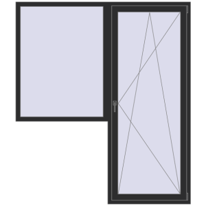 Buy Balcony doors 1900x2200 mm BALCONY DOOR REHAU EURO 70 BLACK_STRUCTURAL two-sided