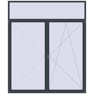 Buy Balcony doors 2500x2950 mm BALCONY DOOR REHAU EURO 60 ANTHRACITE_GREY_STRUKTURAL two-sided