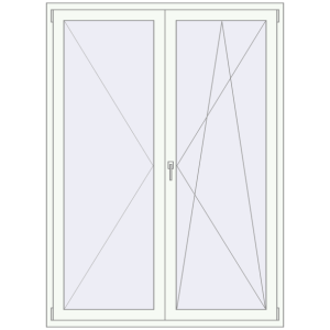 Buy Balcony doors 1500x2050 mm BALCONY DOOR REHAU EURO 70 RAL 9016 Traffic white two-sided