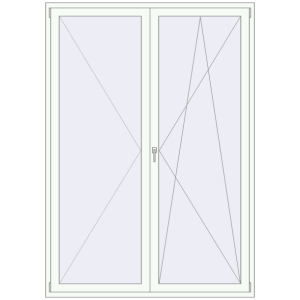 Buy Balcony doors 1700x2400 mm BALCONY DOOR REHAU SYNEGO RAL 9016 Traffic white two-sided