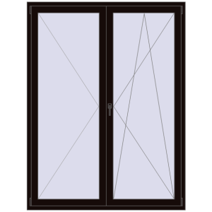 Buy Balcony doors 1600x2100 mm BALCONY DOOR REHAU SYNEGO BLACK_BROWN two-sided