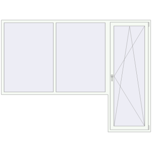 Buy Balcony doors 2800x2100 mm BALCONY DOOR REHAU EURO 70 RAL 9016 Traffic white two-sided
