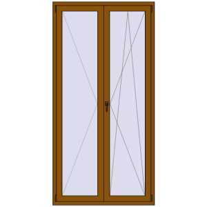 Buy Balcony doors 1200x2400 mm BALCONY DOOR REHAU SYNEGO GOLDEN OAK two-sided