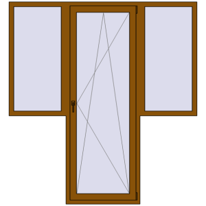 Buy Balcony doors 1980x2130 mm BALCONY DOOR REHAU SYNEGO GOLDEN OAK two-sided