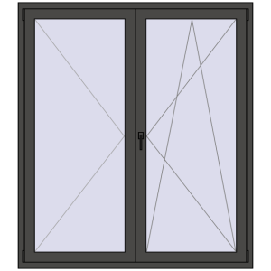 Buy Balcony doors 1580x1790 mm BALCONY DOOR REHAU EURO 70 BASALT_GREY two-sided
