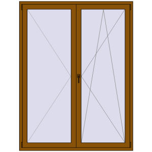 Buy Balcony doors 1600x2100 mm BALCONY DOOR REHAU SYNEGO GOLDEN OAK two-sided