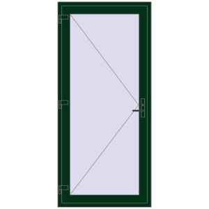 Buy Entrance doors 1000x2200 mm DOOR KORSA OPTIMUM REHAU BRILLANT MOSS_GREEN two-sided