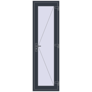 Buy Entrance doors 650x2200 mm DOOR KORSA OPTIMUM REHAU BRILLANT ANTHRACITE_GREY_STRUKTURAL two-sided