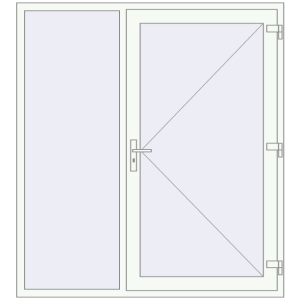 Buy Entrance doors 1700x1870 mm DOOR KORSA OPTIMUM REHAU BRILLANT RAL 9016 Traffic white two-sided