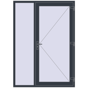 Buy Entrance doors 1500x2100 mm DOOR KORSA OPTIMUM REHAU BRILLANT ANTHRACITE_GREY_STRUKTURAL two-sided