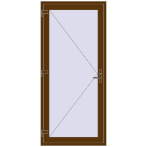 Buy Entrance doors 1000x2200 mm DOOR KORSA OPTIMUM REHAU BRILLANT WALNUT two-sided