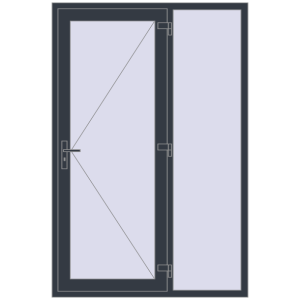 Buy Entrance doors 1400x2100 mm DOOR KORSA OPTIMUM REHAU BRILLANT ANTHRACITE_GREY_STRUKTURAL two-sided