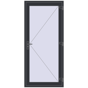 Buy Entrance doors 1000x2200 mm DOOR KORSA OPTIMUM REHAU BRILLANT ANTHRACITE_GREY_STRUKTURAL two-sided