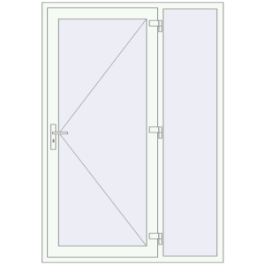 Buy Entrance doors 1430x2050 mm DOOR KORSA OPTIMUM REHAU BRILLANT RAL 9016 Traffic white two-sided