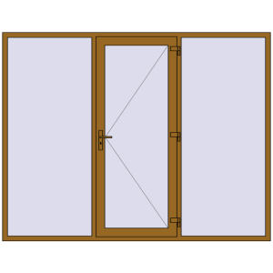 Buy Entrance doors 2700x2100 mm DOOR KORSA ENERGY-SAVING REHAU SYNEGO LIGHT_OAK two-sided