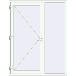 Buy Entrance doors 1629x2100 mm DOOR KORSA ENERGY-SAVING REHAU SYNEGO RAL 9016 Traffic white two-sided