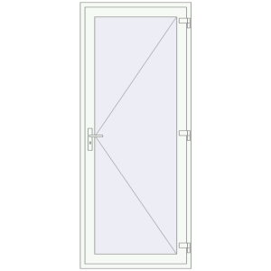 Buy Entrance doors 960x2400 mm DOOR KORSA ENERGY-SAVING REHAU SYNEGO RAL 9016 Traffic white two-sided