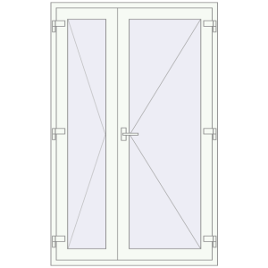 Buy Internal doors 1300x2050 mm REHAU BASE 60 TERRACE (Т94) RAL 9016 Traffic white two-sided