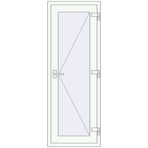 Buy Internal doors 680x1800 mm REHAU BASE 60 TERRACE (Т94) RAL 9016 Traffic white two-sided