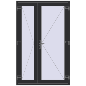 Buy Internal doors 1300x2050 mm REHAU BASE 60 TERRACE (Т94) ANTHRACITE_GREY_GLATT two-sided