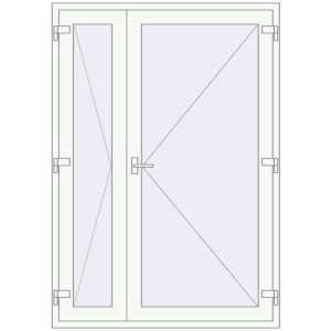 Buy Internal doors 1400x2000 mm REHAU BASE 60 (Z74) RAL 9016 Traffic white two-sided