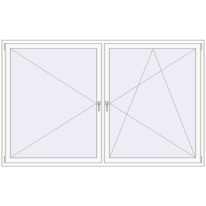 Buy Tilt-and-Turn 2400x1500 mm KORSA ENERGY-SAVING REHAU SYNEGO MD RAL 9016 Traffic white two-sided
