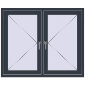 Buy Tilt-and-Turn 1200x1000 mm KORSA OPTIMUM REHAU EURO 70 ANTHRACITE_GREY_STRUKTURAL two-sided