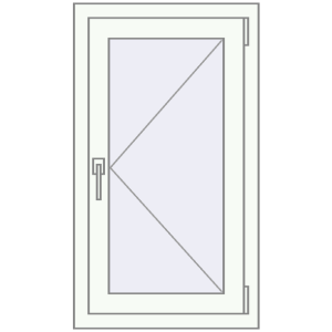 Buy Tilt-and-Turn 500x900 mm KORSA OPTIMUM REHAU EURO 70 RAL 9016 Traffic white two-sided