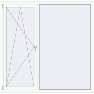 Buy Tilt-and-Turn 1735x1700 mm KORSA OPTIMUM REHAU EURO 70 RAL 9016 Traffic white two-sided
