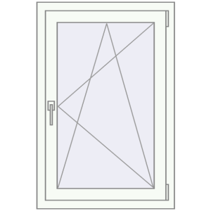 Buy Tilt-and-Turn 650x980 mm KORSA OPTIMUM REHAU EURO 70 RAL 9016 Traffic white two-sided